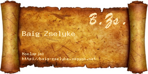 Baig Zselyke névjegykártya
